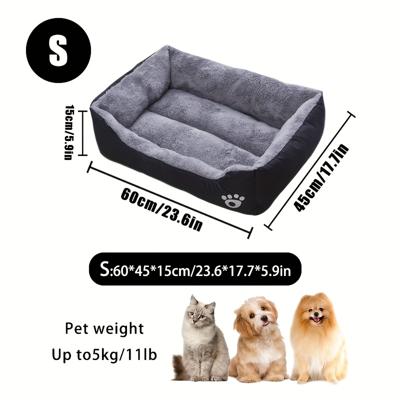 Image of A Unique, Warm And Soft Rectangular Pet Bed Suitable For , Made Of Arctic Fabric And Pp. Is Wear-resistant And Anti-slip, Suitable For Extra Small, Small, And Medium-sized Dogs, Cats, And Other Pets