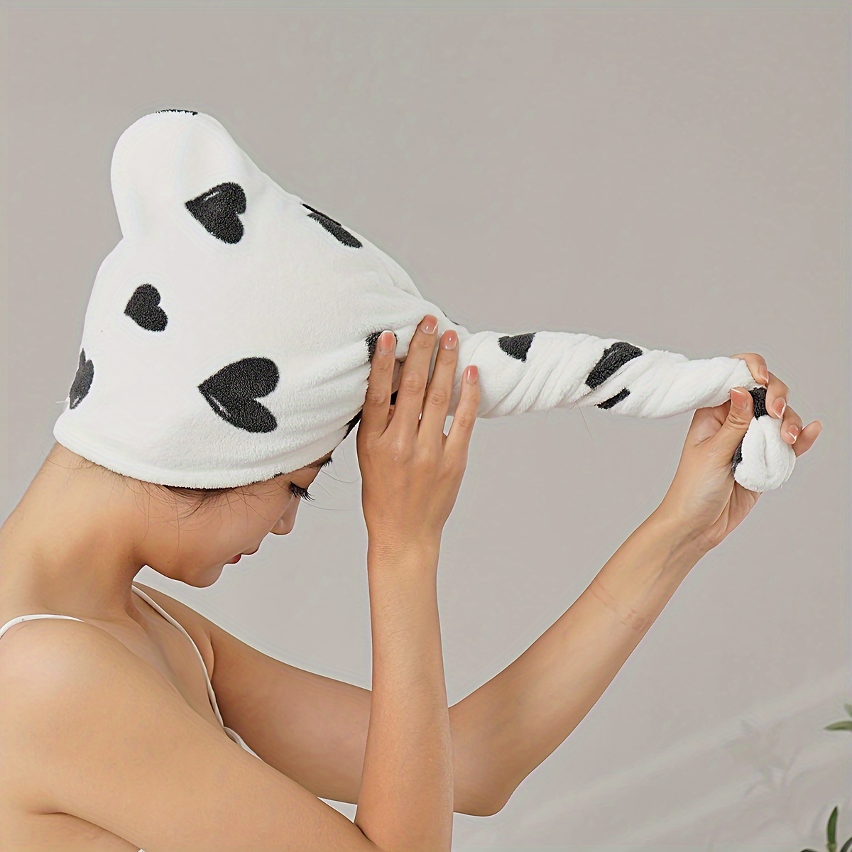 

1pc Cow Printed Hair Wrap Towel, Absorbent & Quick-drying Lady's Turban, Super Soft Dry Hair Cap, For Long & Short Hair, Ideal Bathroom Supplies