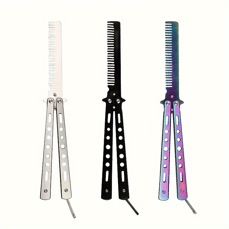 

Vintage-inspired Stainless Steel Hair Comb - Foldable, Double Wave Design For Styling & Grooming, Ideal For Dry Hair Combs For Hair Women Hair Comb Clip
