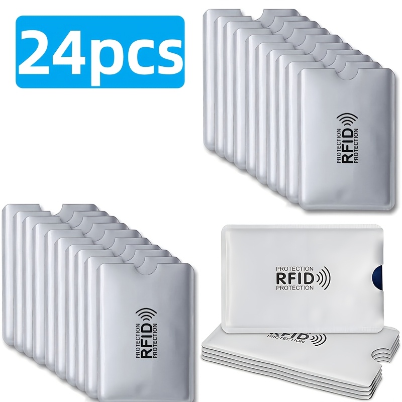 TEMU 24pcs Rfid And Nfc Shielded Card Holders | Anti-magnetic And Anti-scanning Aluminum Id Holder, Wallet Organizer, Practical And Minimalist Id