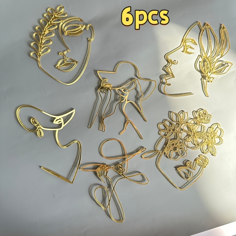 E-shop 6/12 Stück Goldene Kleine Gesicht Acryl Kuchen Dekoration Dessert Tisch Dekorationszubehör Backzubehör Valentinstag Hochzeit Geburtstagsparty