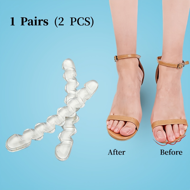 TEMU 1 Pair/ Of Women' Wave Pattern Transparent Invisible Anti-slip Pads, Stylish And Comfortable, Designed To Prevent Slipping And Suitable For