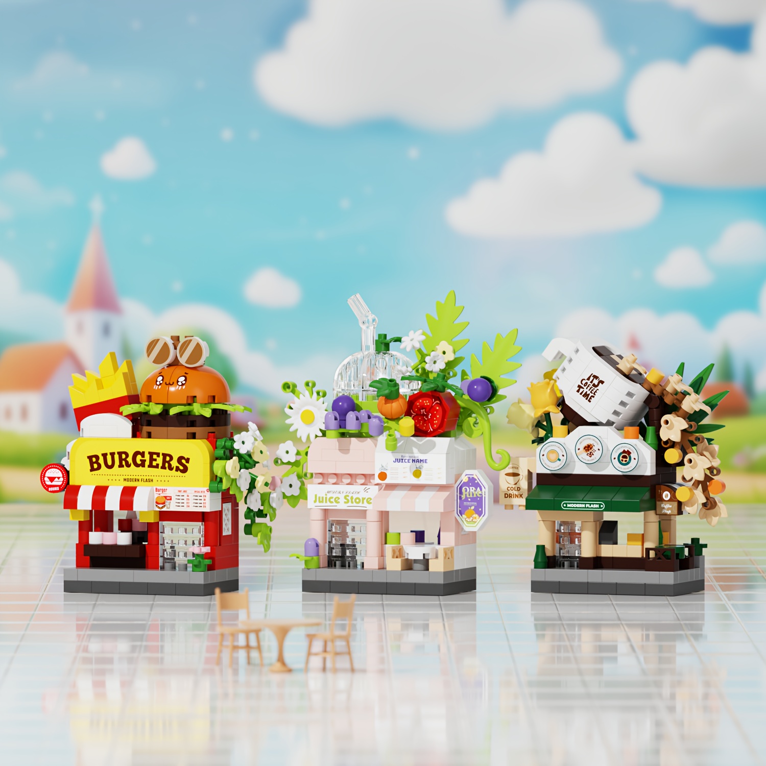Micro Particle Building Block Street View Set