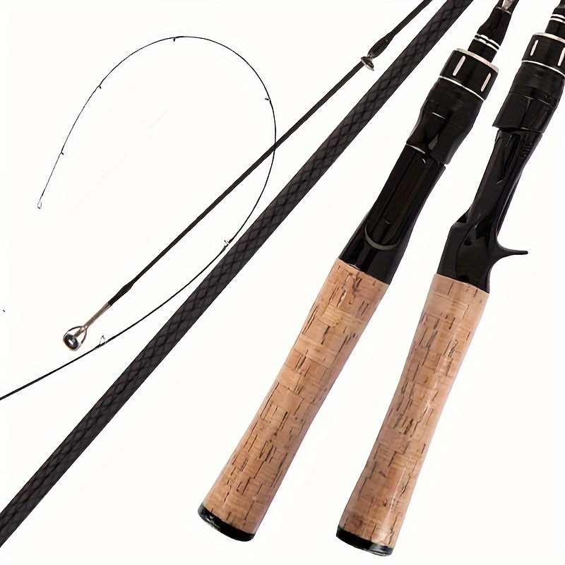 * * Spinning Fishing Rod with Carbon Fiber Blank & Solid Tip - * Wooden Handle, Fuji Guide Rings for Freshwater Fishing, Fishing Gear