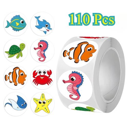item picture 110pcs roll a of marine animal patterns small gifts easter diy happy mothers day suitable for gift decoration water cup decoration dessert decoration stationery decoration holiday gifts and other product