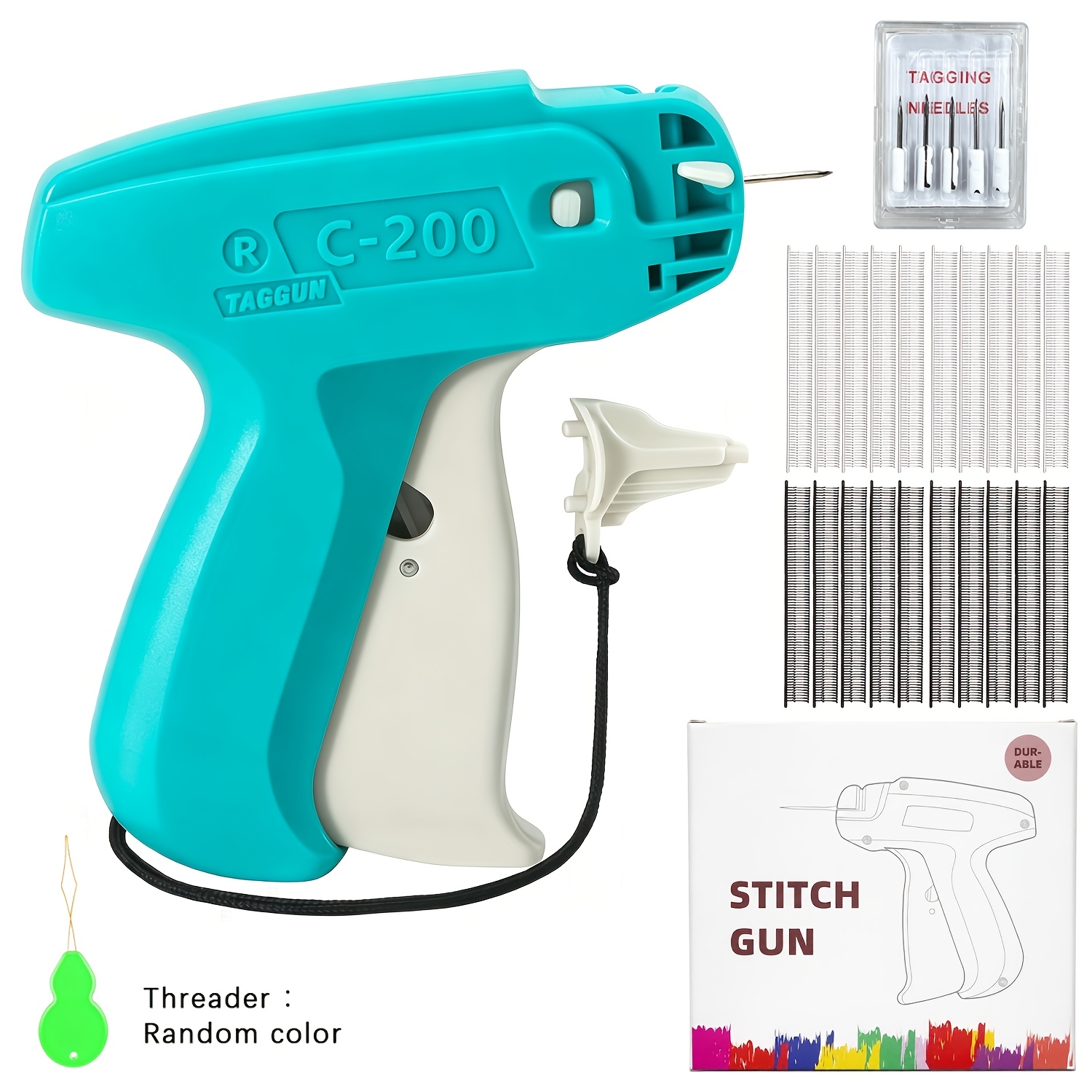 TEMU 1 Set Upgraded Clothing Fine Needle Label Gun, Including 1 Fine Needle Label Gun, 6 Label Gun Needles, 1000 Black Fasteners And 1000 White