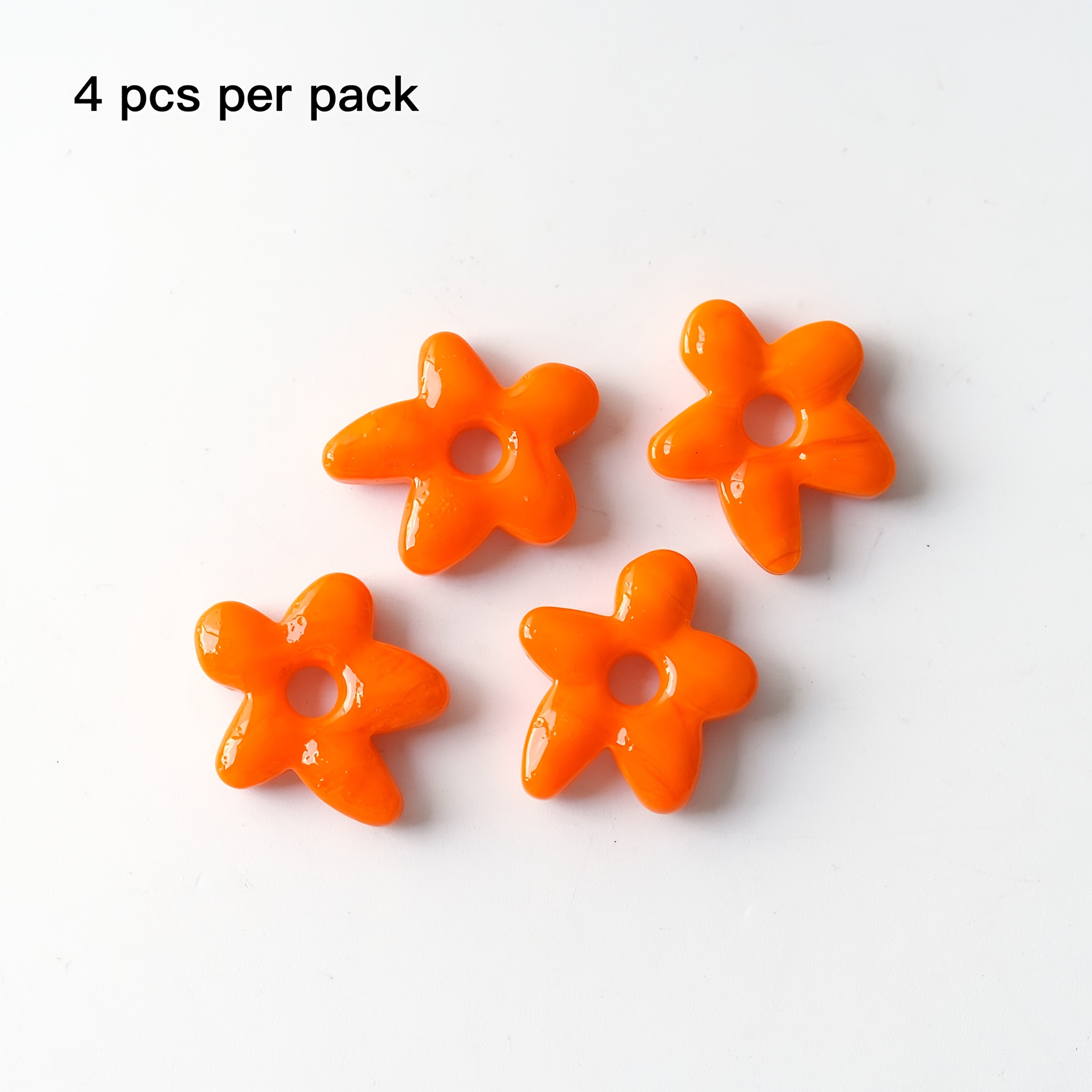 Image of 4pcs, Lampwork Irregular-shaped Glass Flower Beads. The Unique Irregular Bead Shapes Are Particularly , With A Of Colors For Matching, Making Them An For Everyday Handmade Crafts