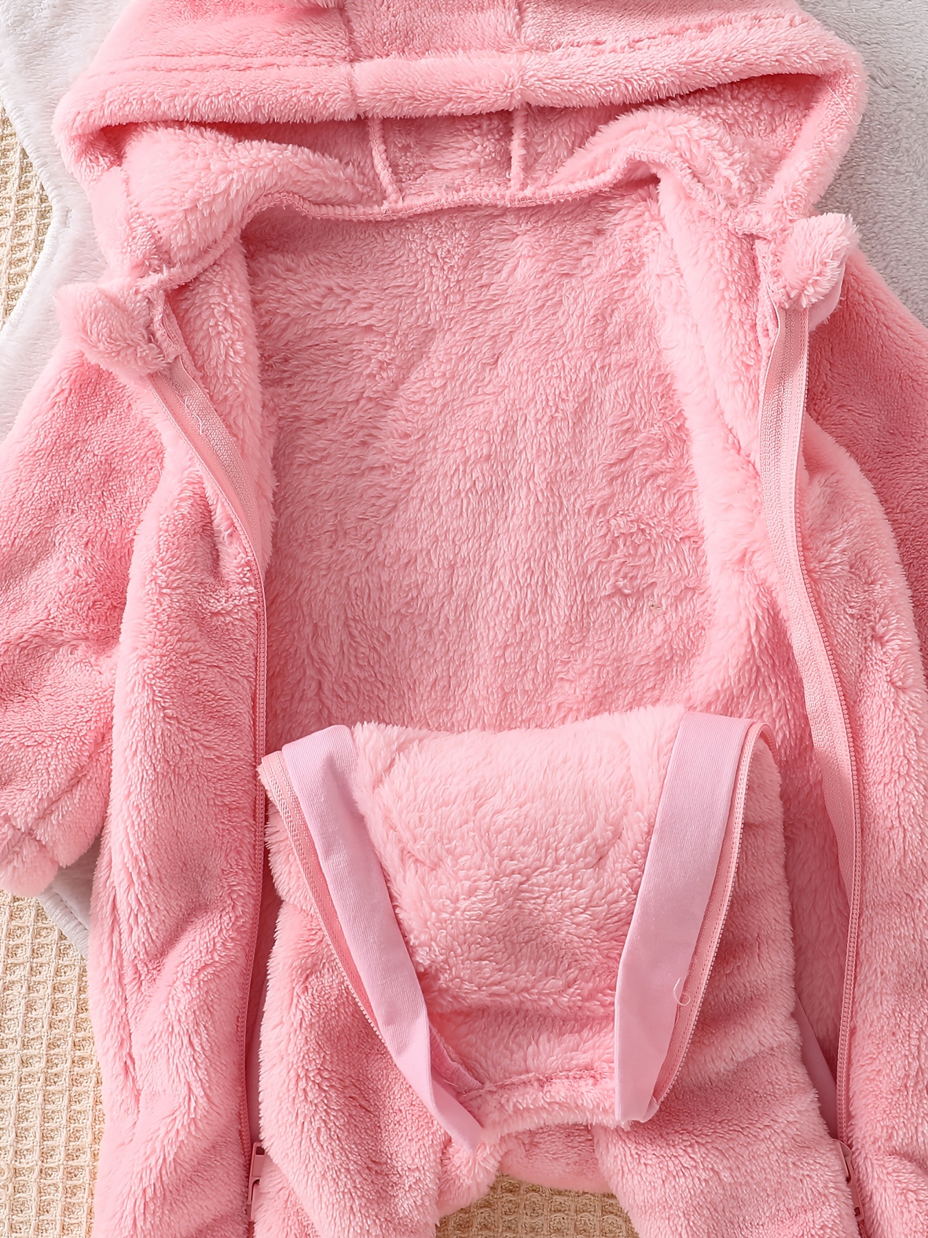 Baby Autumn Winter Footed Bodysuit with Cute Bunny Design