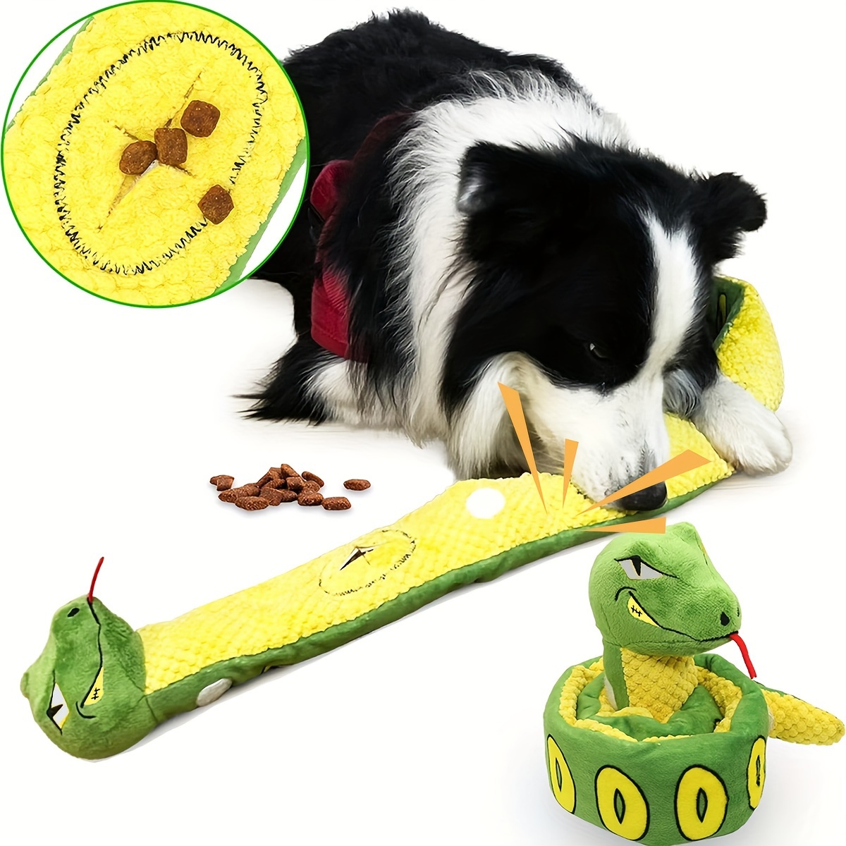 

Interactive Squeaky Snake-shaped Dog Toy For To Breeds - - , & , All- Fun