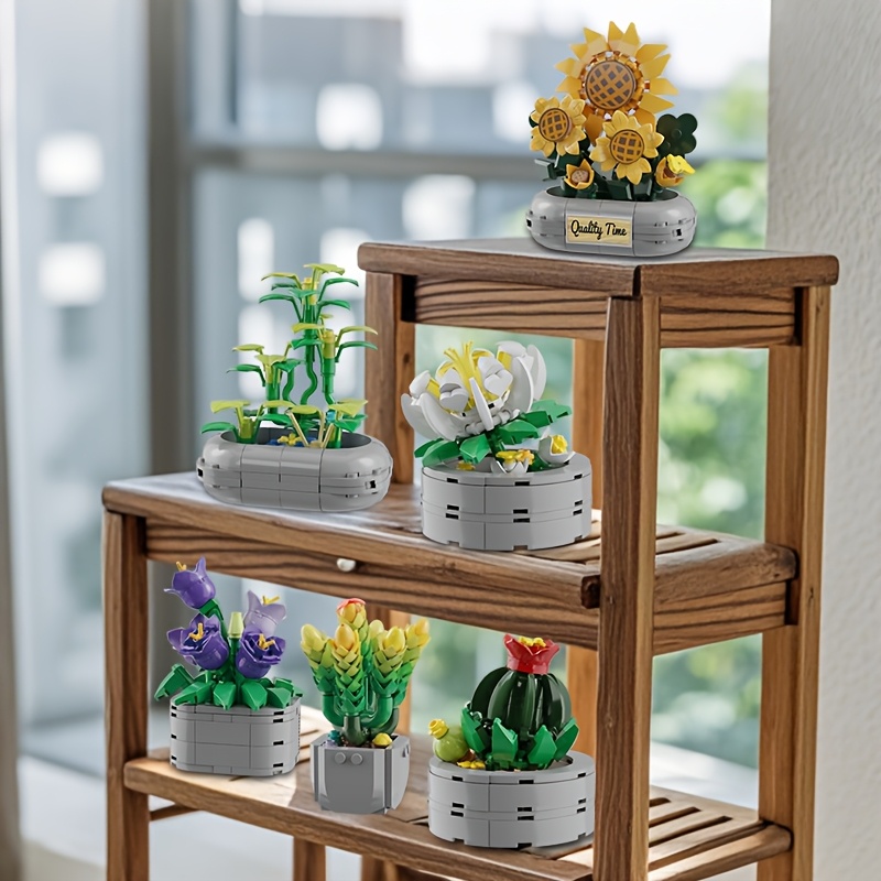 873pcs succulent garden building blocks set 6 in 1 diy - Temu