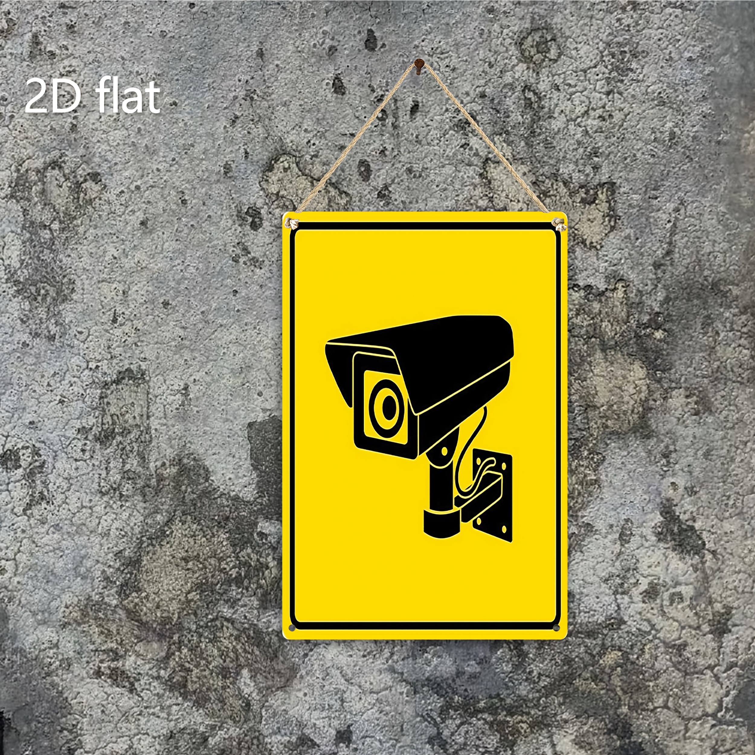 TEMU A Durable Aluminum Surveillance Camera Warning Sign - Weather-resistant, Pre-drilled, Suitable For Indoor/outdoor Use, Measuring 19.99x29.97cm,