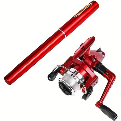 1pc Mini Pen Fishing Rod - tra-Lightweight ( ) Fishing Rod Retrieval, Compact for Freshwater/Saltwater, Pocket-Sized Portable Fishing Gear for Beginners & Pros - Ideal for Winter, Travel, and Everyday Use - Durable Construction, Ergonomic Grip, Build, Outdoor