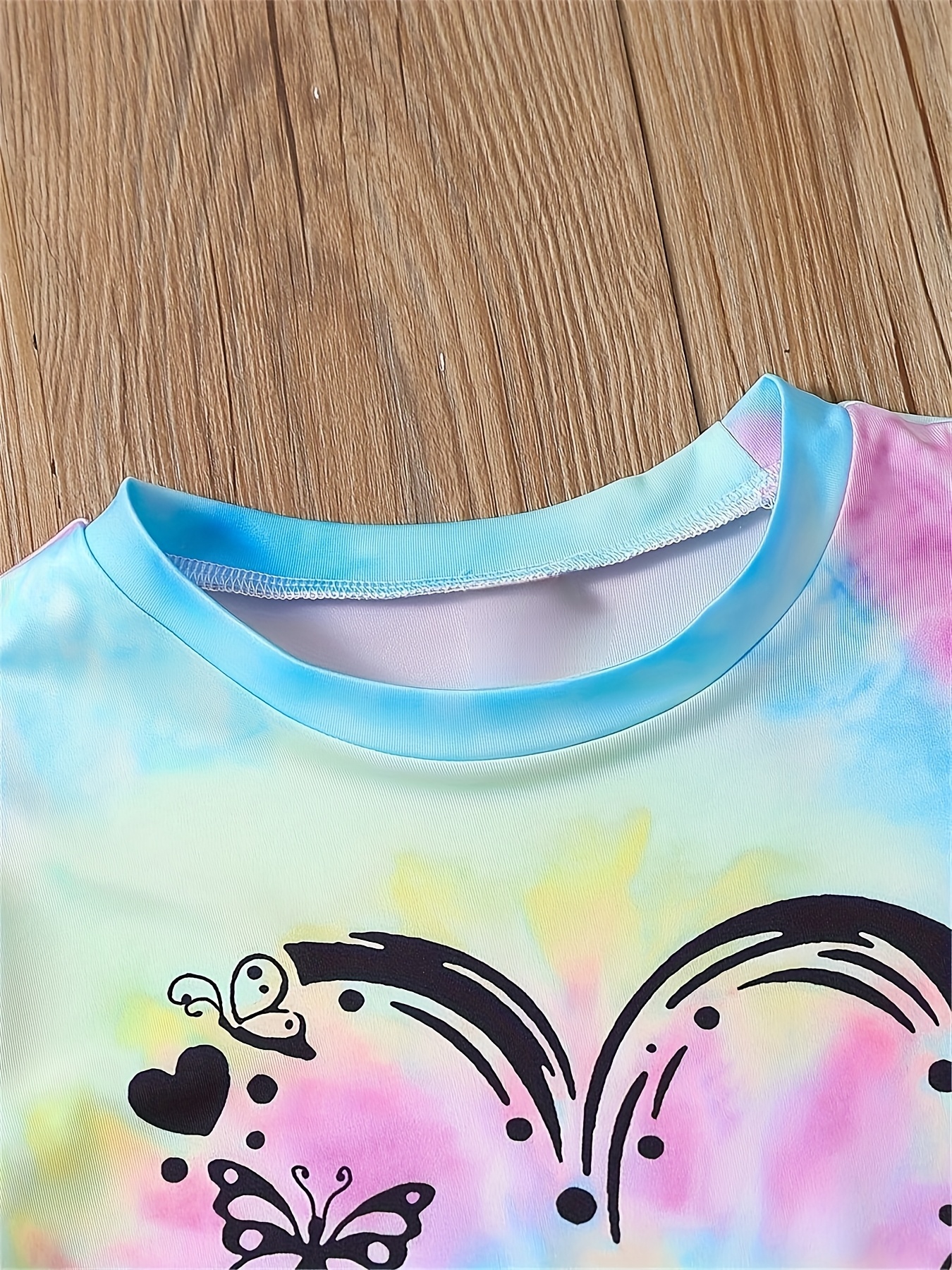 SHEIN Maglietta Con Slogan Tie-Dye Per Ragazze Giovani, Maglietta - Foto 9