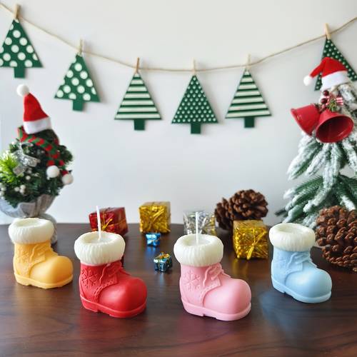 snow boot design scented candle christmas decoration party wedding home daily use candle