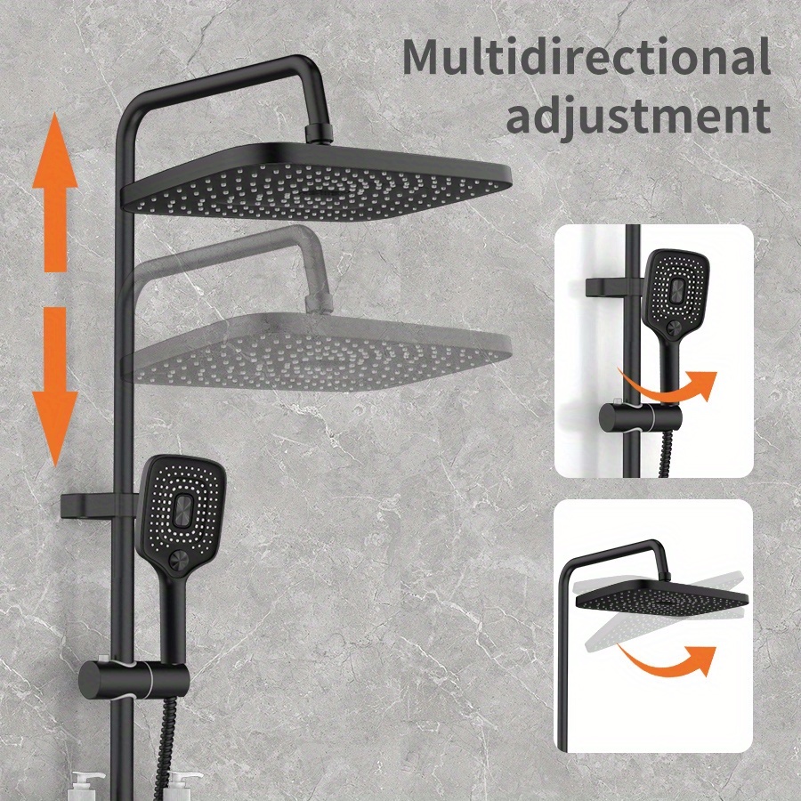 1 набір чорної душової лейки з мідним краном для ванни - Temu Ukraine