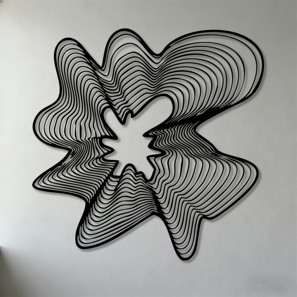 TEMU 2d Flat - 1pc, Two-dimensional Wall Sculptures, Abstract Metal Art, Ideal For Decorating Living Rooms, Bedrooms, Offices, And Dining Areas