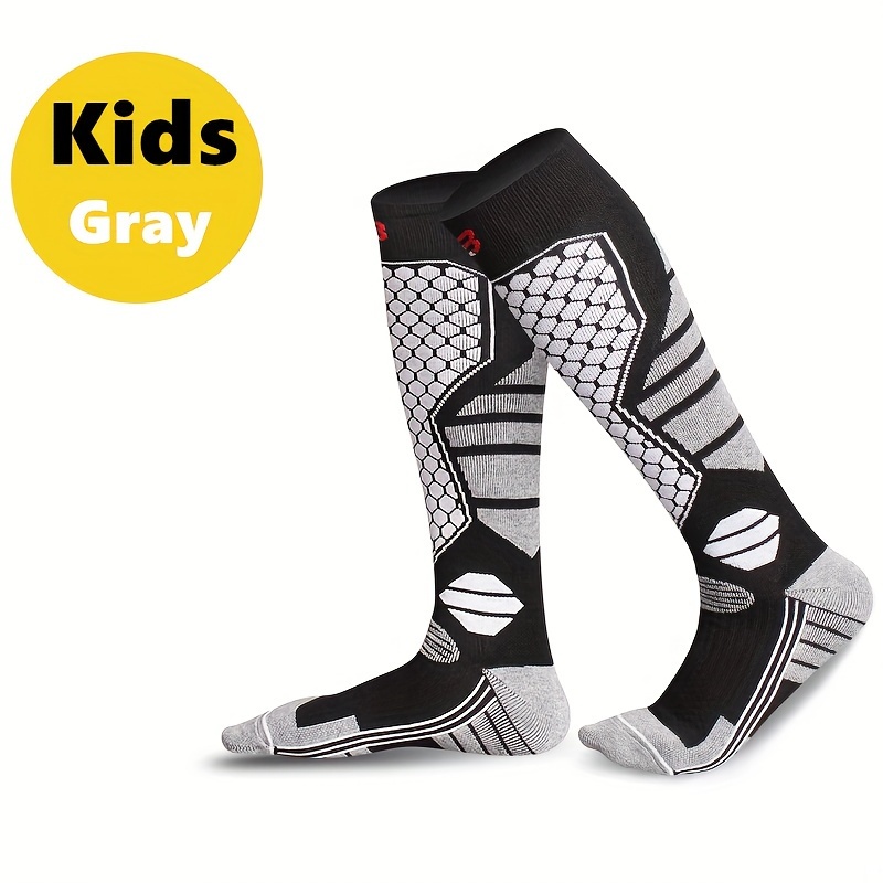 ' Thick, Warm & Breathable Long Socks For Winter Sports - Skating, Hiking & Skiing, Ages 7-12