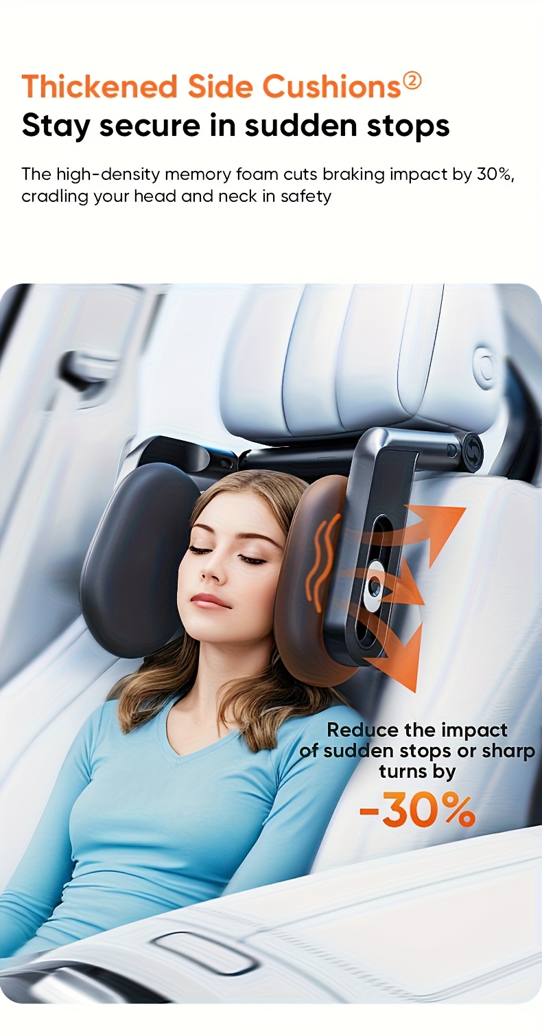 1 U-Shaped 45D Car Neck Pillow - Ergonomic Design with Three-Point Support, 360° Adjustable Breathable PU Cover, Ideal for Side Sleepers and Daily Commuting, Travel Pillow/neck Pillow, Travel Pillow/neck Pillow Airplane, Neck Cushion, Airplane Travel Accessory, Neck Travel Accessory, Neck Support Pillow