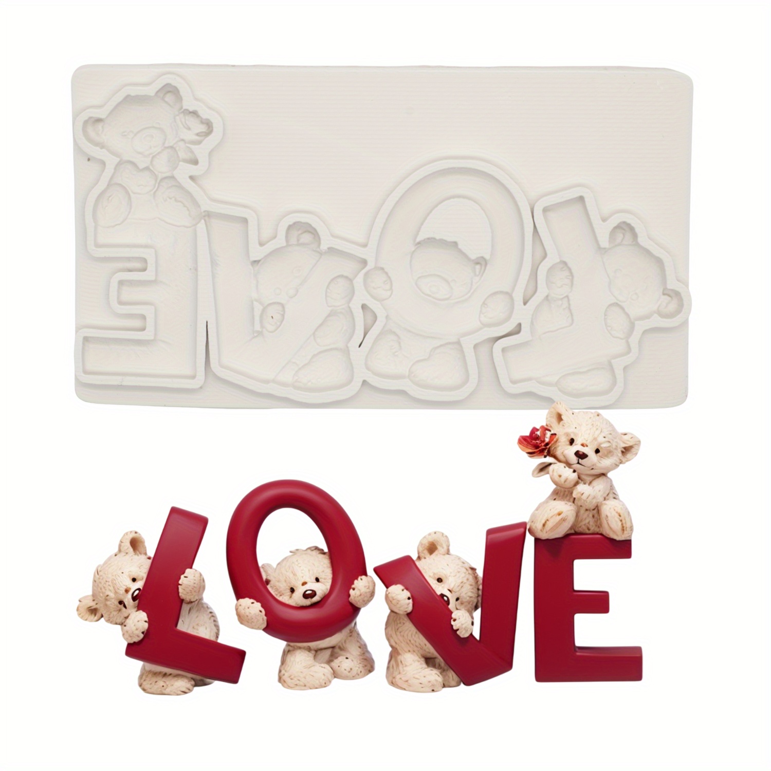 Epoxy Resin Silicone Mold, Gypsum Clay Holiday Decoration Mold, Love Mold Tray Resin Clay Relief Production Decoration