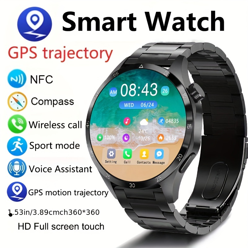 

Gejian New Nfc Smart Watch For Men Gsp Motion Trajectory Hd Wireless Call Smartwatch Compass Fitness Sports Men Watch