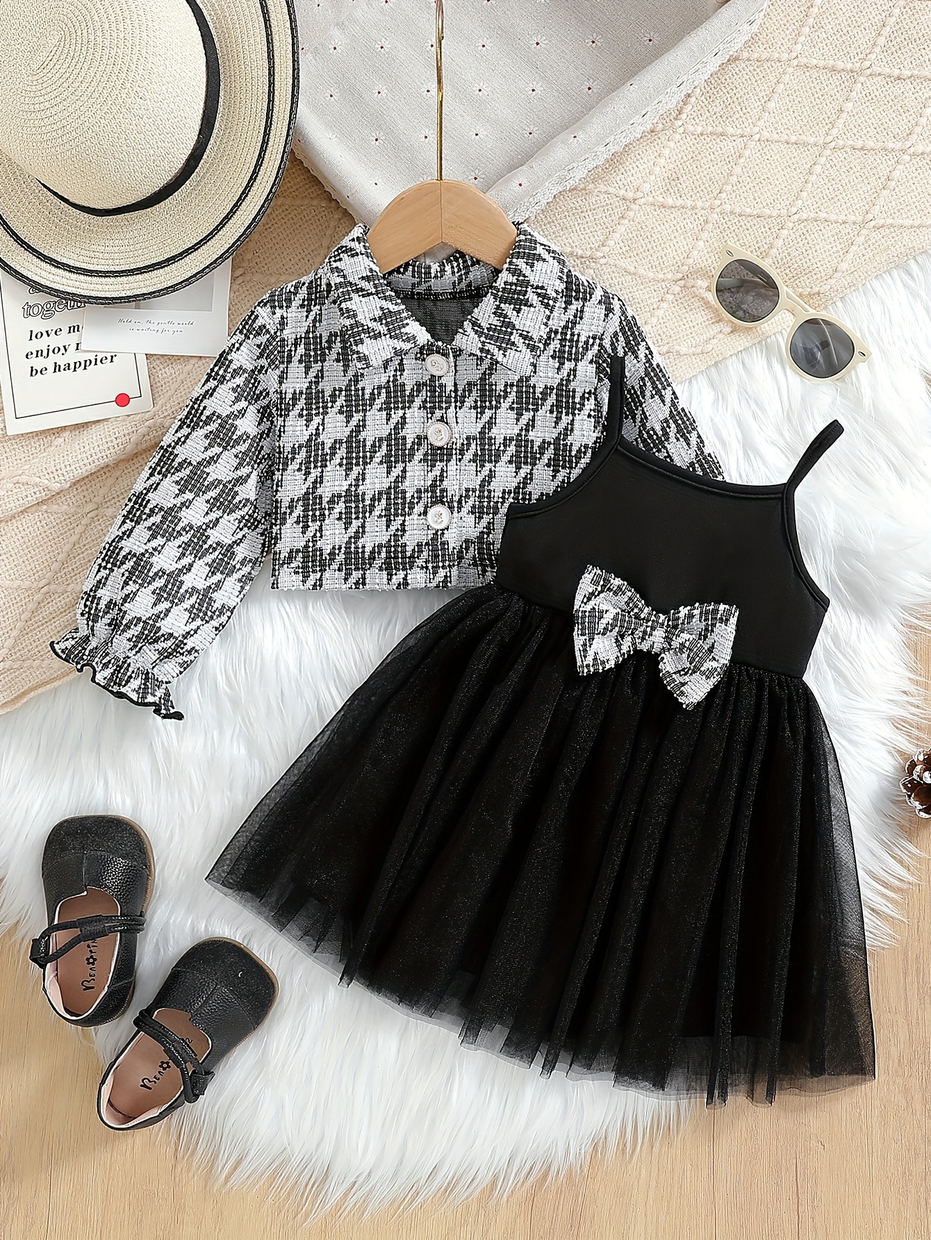 conjunto vestidos elegantes cuero perro tul niñas Temu Dominican