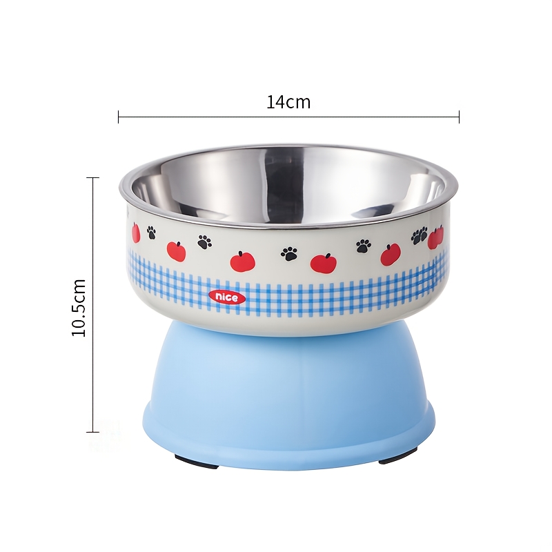 Cartoon High-Footed Cat Bowl with Smiling Face