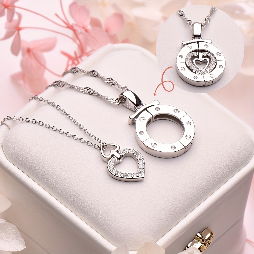

S925 Couple Necklace, Couple , Christmas Halloween 0.5 , 2pcs Set