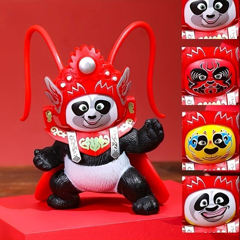 Figura de Panda Encantadora com Mudança de Rosto - Plástico, Não Necessita de Energia, Perfeita para Decoração de Casa & Lembrancinhas de Festa detalhes 1