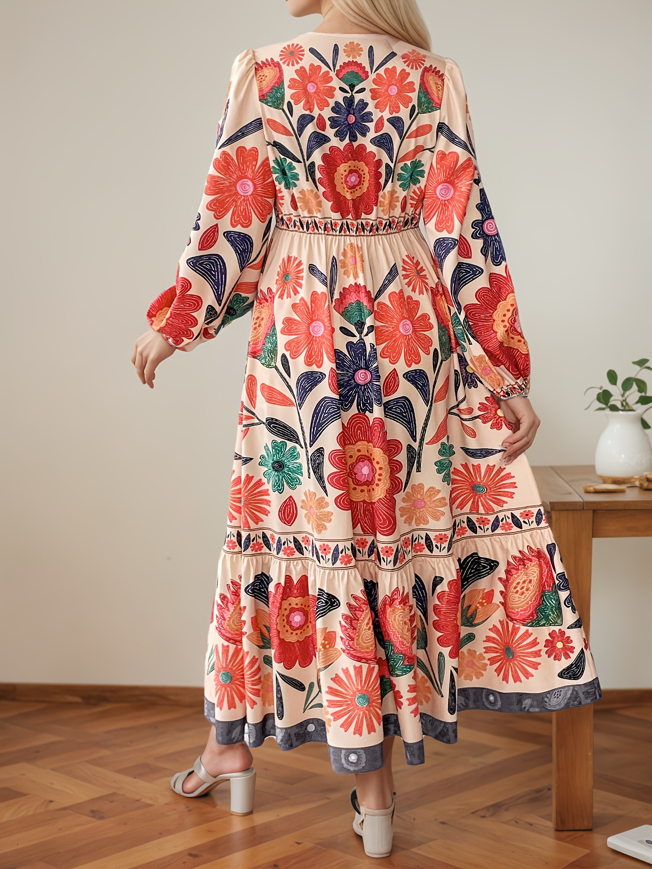 Women's Floral Print Loose-Fit Maternity Dress - Front Bow Tie Detail,  Breathable Summer Long Sleeve Dress, Machine Washable & Dry * for Casual or  Formal Occasions, Maternity Clothes, Comfortable ...