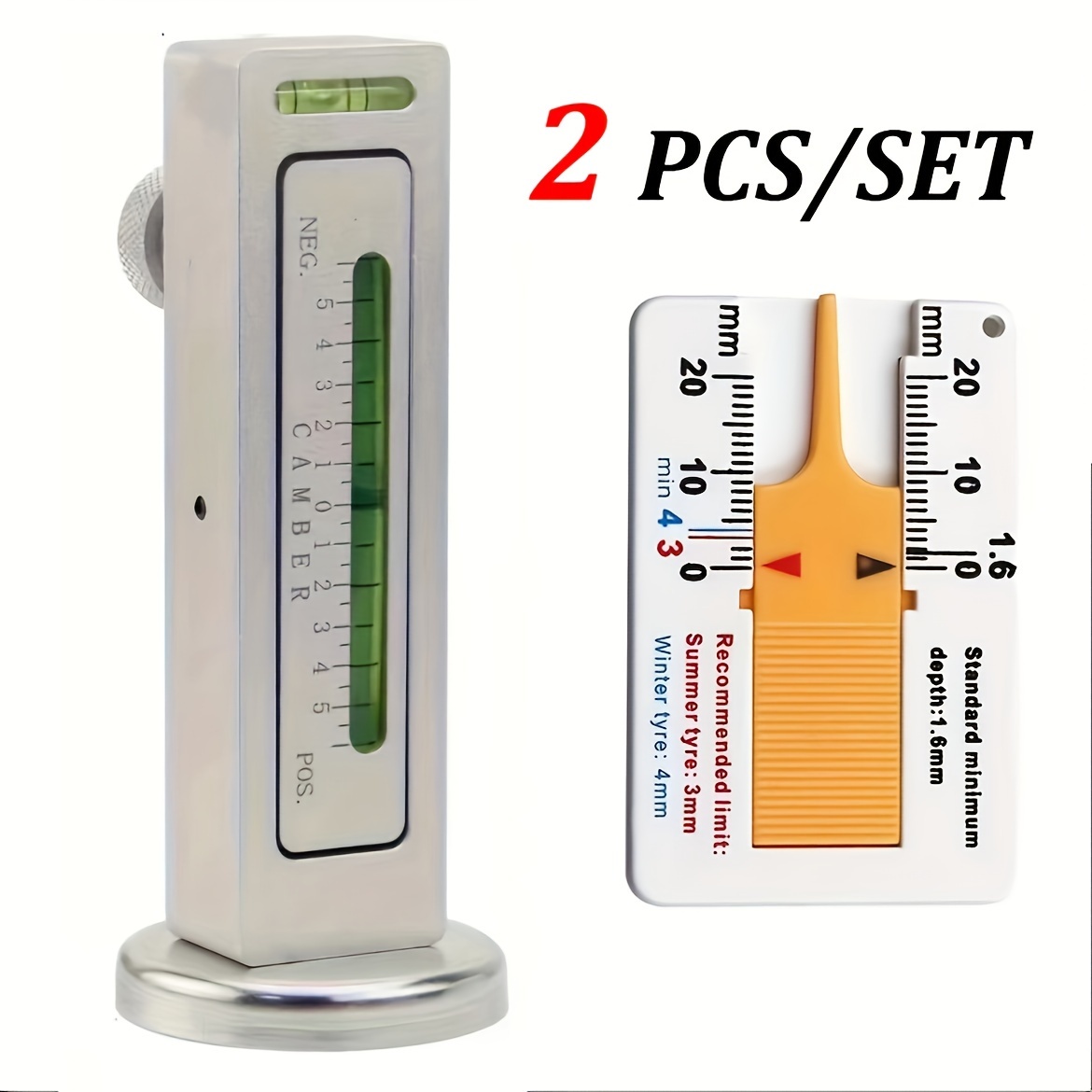 

2-pack Titanium Alloy Wheel Alignment Gauge Set - Magnetic & Caster Measuring Tools For Vehicles - No Required