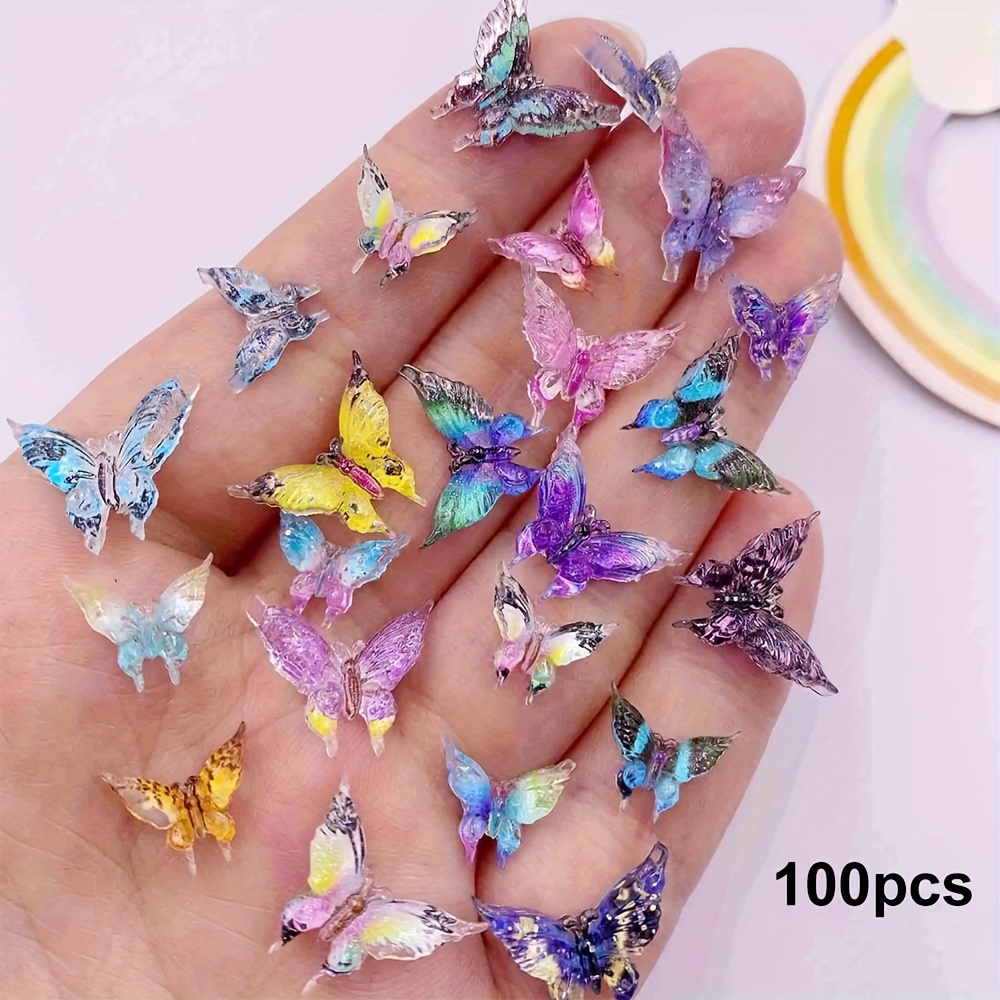 20/100pcs Glitter Resin 3d For Nail Art Charms | Cute Flatback Resin For Nail Art Accessories For Nail Art Decoration, For Nail Art Supplies