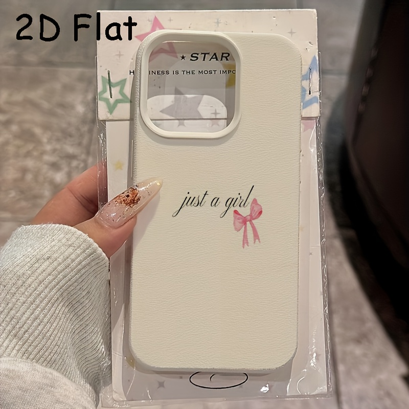 TEMU Phone Case: 2d Flat. Letter And Pink Bow . Suitable For Iphone 17, 17 Air, 17 Pro, 17 Pro Max, 16, 16 Plus, 16 Pro, 16 Pro Max, 15, 15 Plus, 15