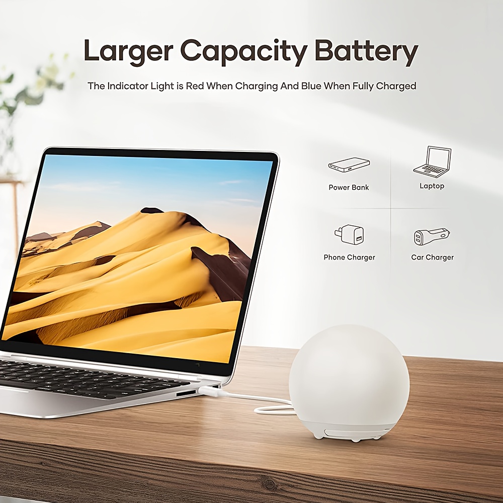 A 1500mAh circular lamp, perfect as a Christmas gift. Features a rechargeable battery and timer function. Automatically adjusts between single-color and multi-color modes. Ideal for living rooms, study areas, bedrooms, or as decorative gift lighting.