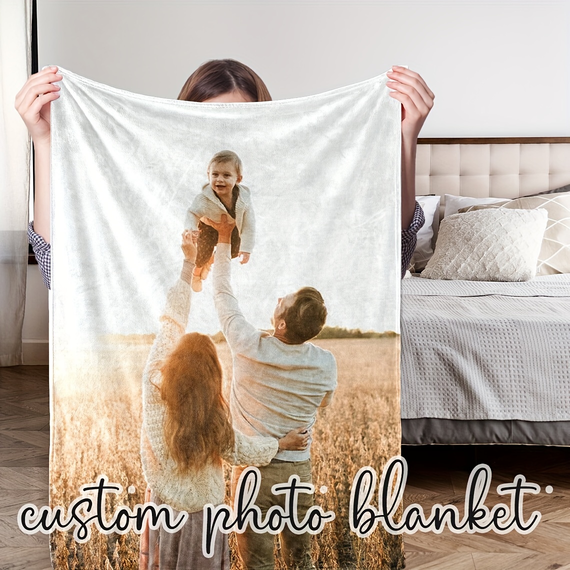 

1pc Custom Blanket Custom Photo Blanket, Family Photo Collage Blanket, Personalized Photo Blanket, Mother's Day Gift, Grandma Blanket, Personalized Family Gift