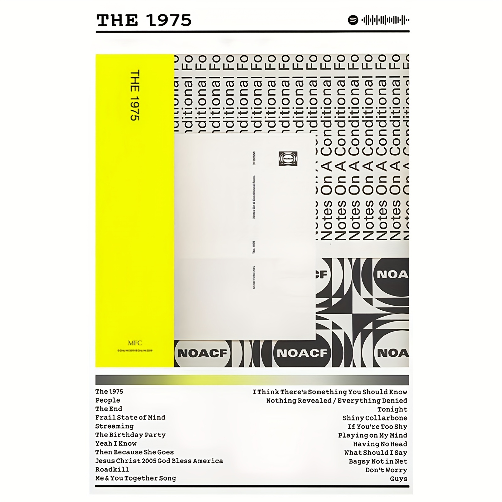 1975년   앨범 커버 캔버스 포스터 - 액자 없는 벽 예술, 침실/거실/복도 장식용 - 12x18인치 - 대담한 타이포그래피와 아이코닉 디자인의 빈티지 음악 아트워크, 음악 방 장식