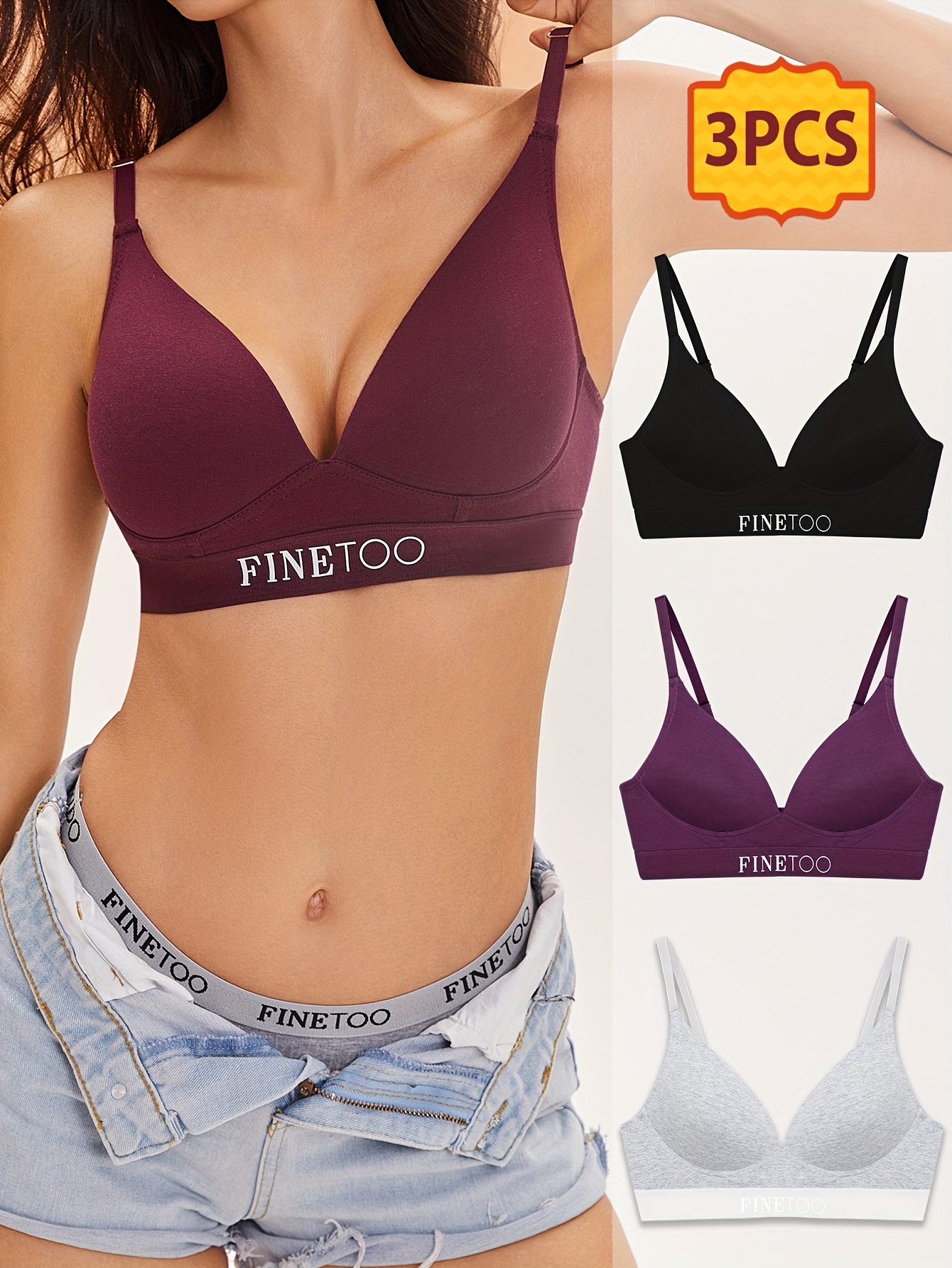 bra cotton sold on Temu United States
