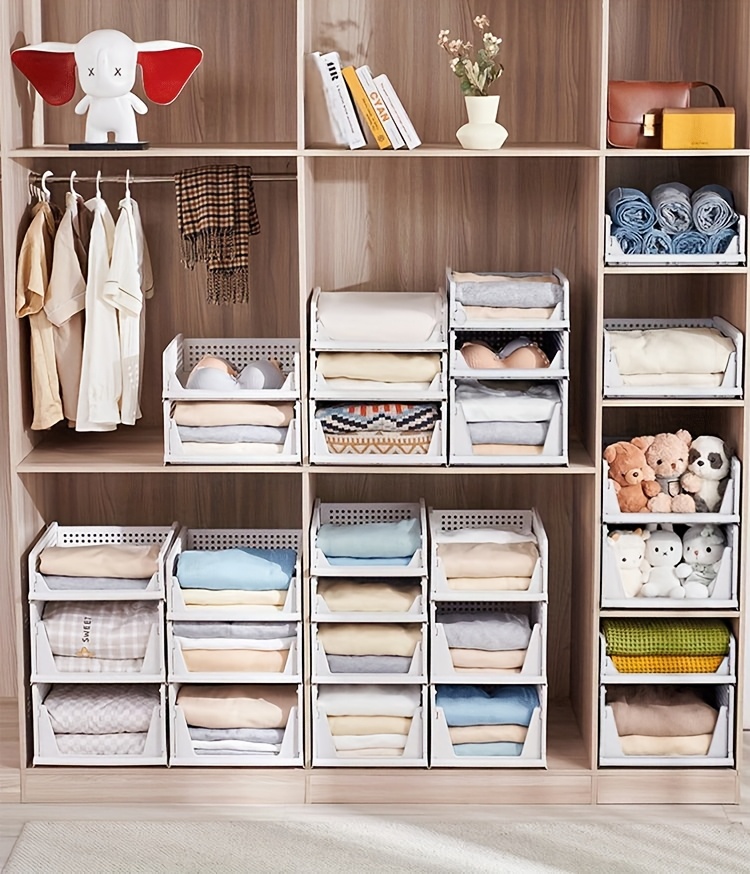 10pcs wardrobe layer divider cabinet drawer type clothing Temu