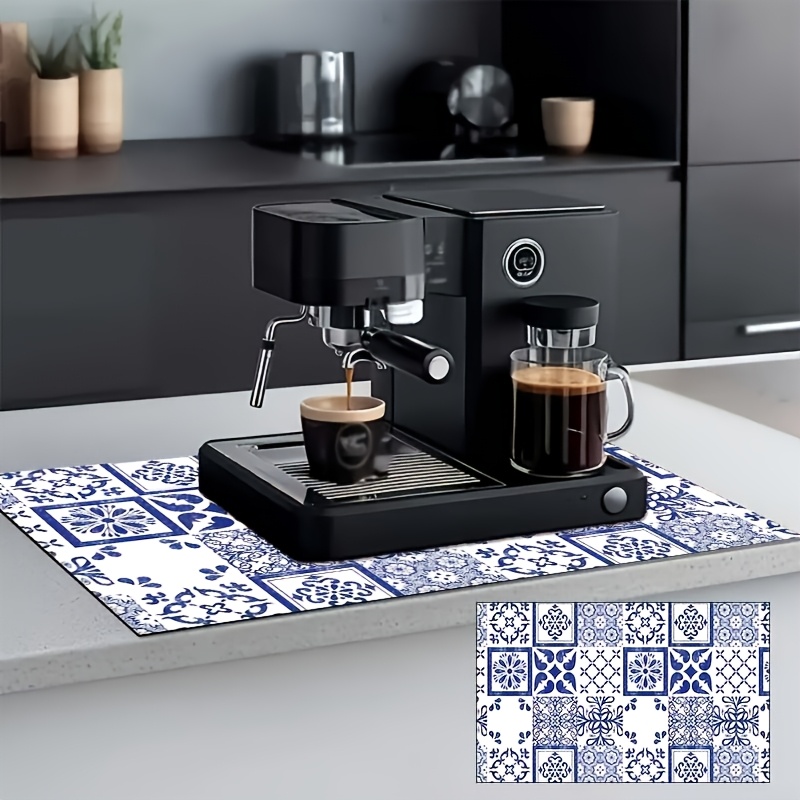 TEMU Tapete de secado de platos de diatomita, 1 pieza, utensilio de cocina, tapete antideslizante para mesa de comedor, accesorio de cocina, para