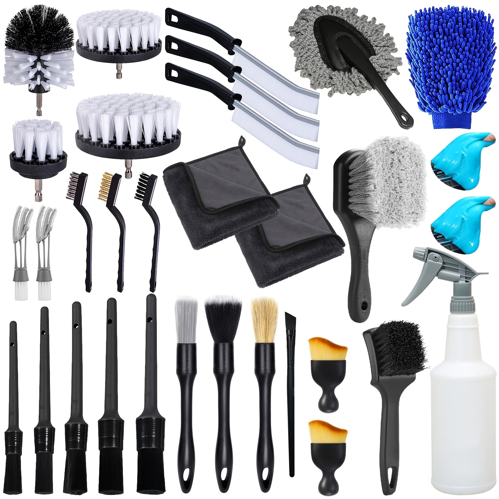 TEMU 32pcs Car Detailing Brush Set, Car Detailing Kit, Car Detailing Brushes, Car Cleaning Kit, Professional Car Care Kit - Car Wash Brush Kit For
