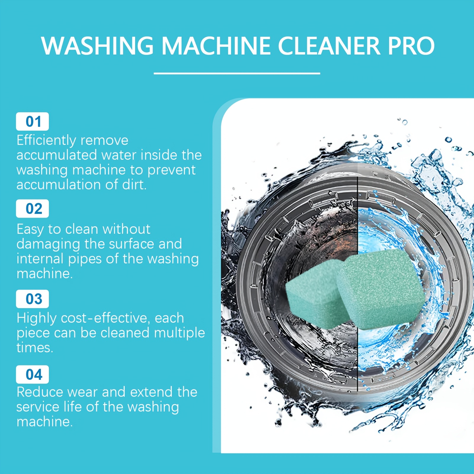 washing machine cleaning tablets   machine gutter household drum wave wheel cleaning stain removal details 3