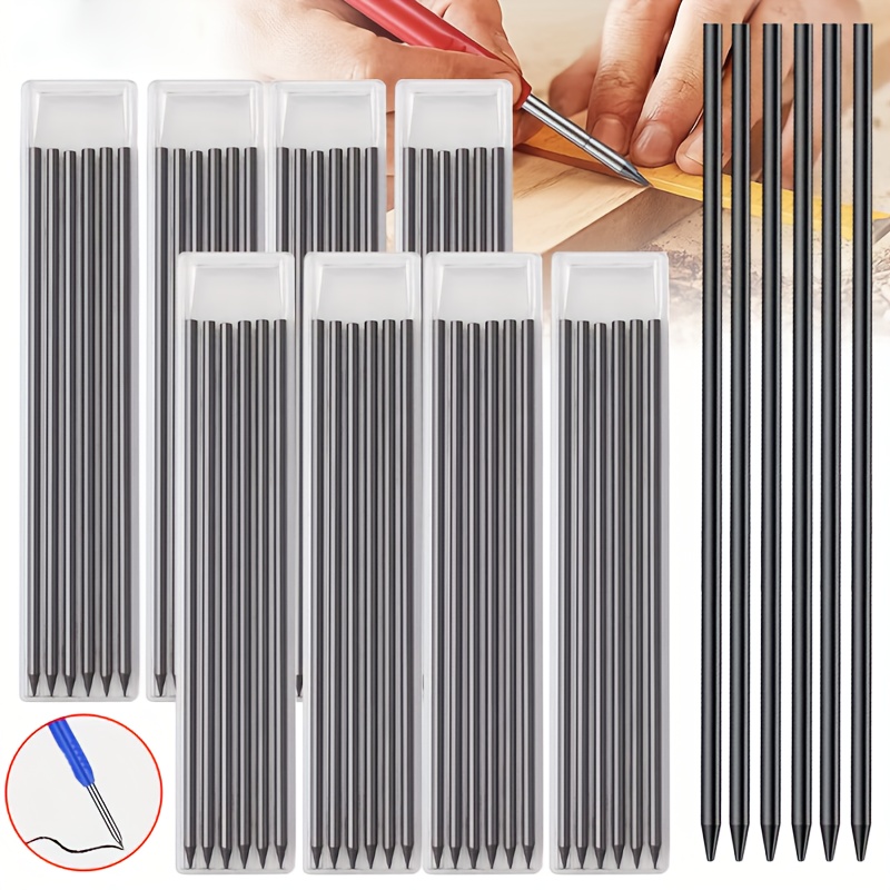 

1 Set Pencil Deep Hole Propelling Lead Refills, Solid Graphite Marking Scribing Sticks, Adjustable Length For Woodworking And Drawing, Woodworking Tools