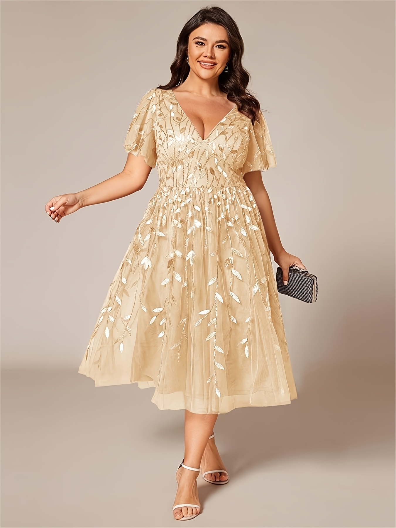 knee length dresses for ladies Keyhole Halter Neck A-Line Silhouette Midi Gown – John Paul Ataker main image 0