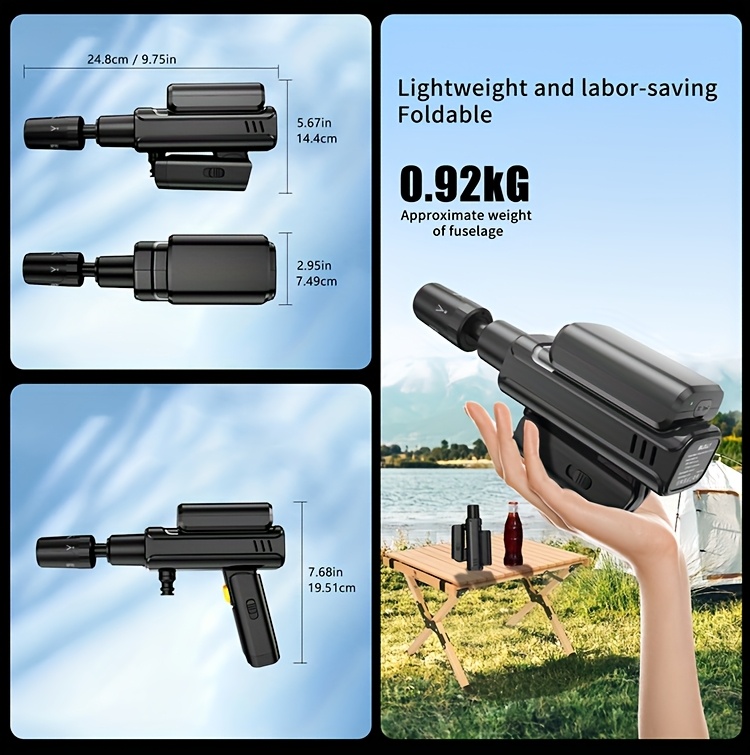 portable wireless high pressure electric car washer with 3 4 layers 4000mah rechargeable battery 5m 10m hose foldable design usb rechargeable power for camping car washing outdoor cleaning portable washer camping essentials   construction durable material   electronics Product details 10