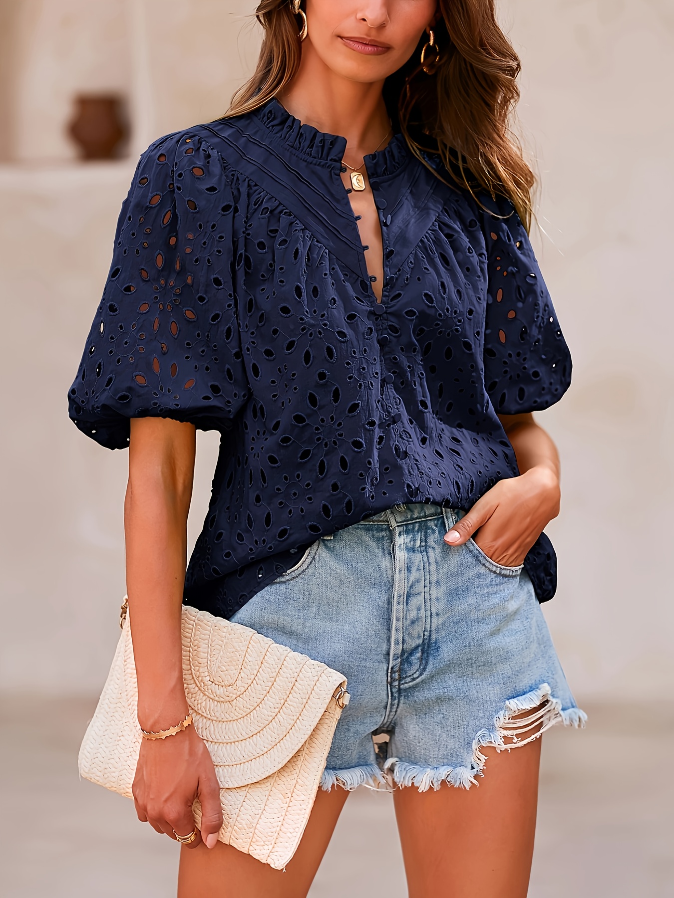women lace blouses sold on Temu United States