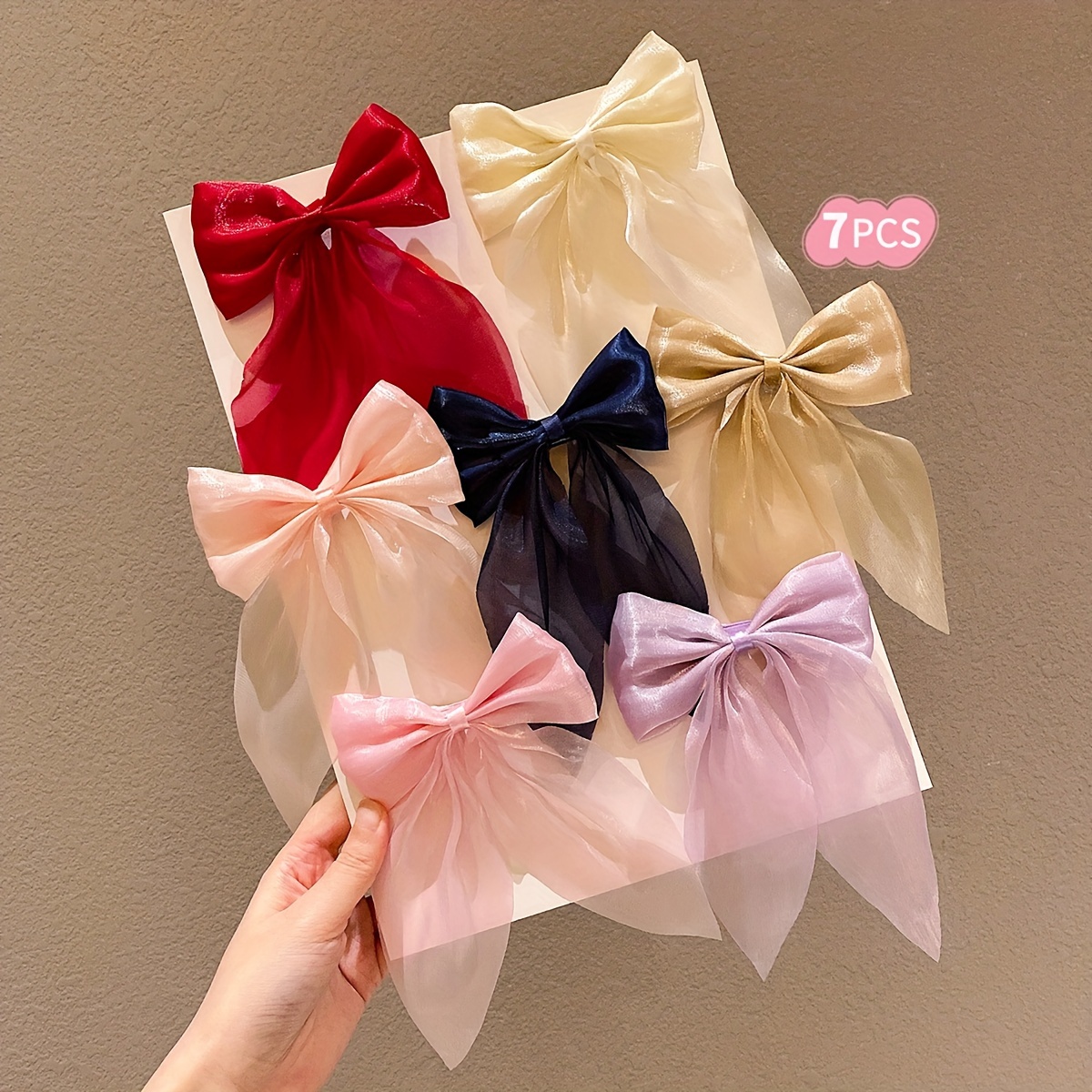 

7pcs Bow Set - Polyester Non-woven For & - Suitable For Teenagers - All