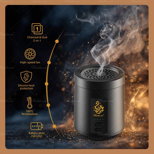 charcoal oud 2 in 1 electric incense holder type c portable burner diffuser for car