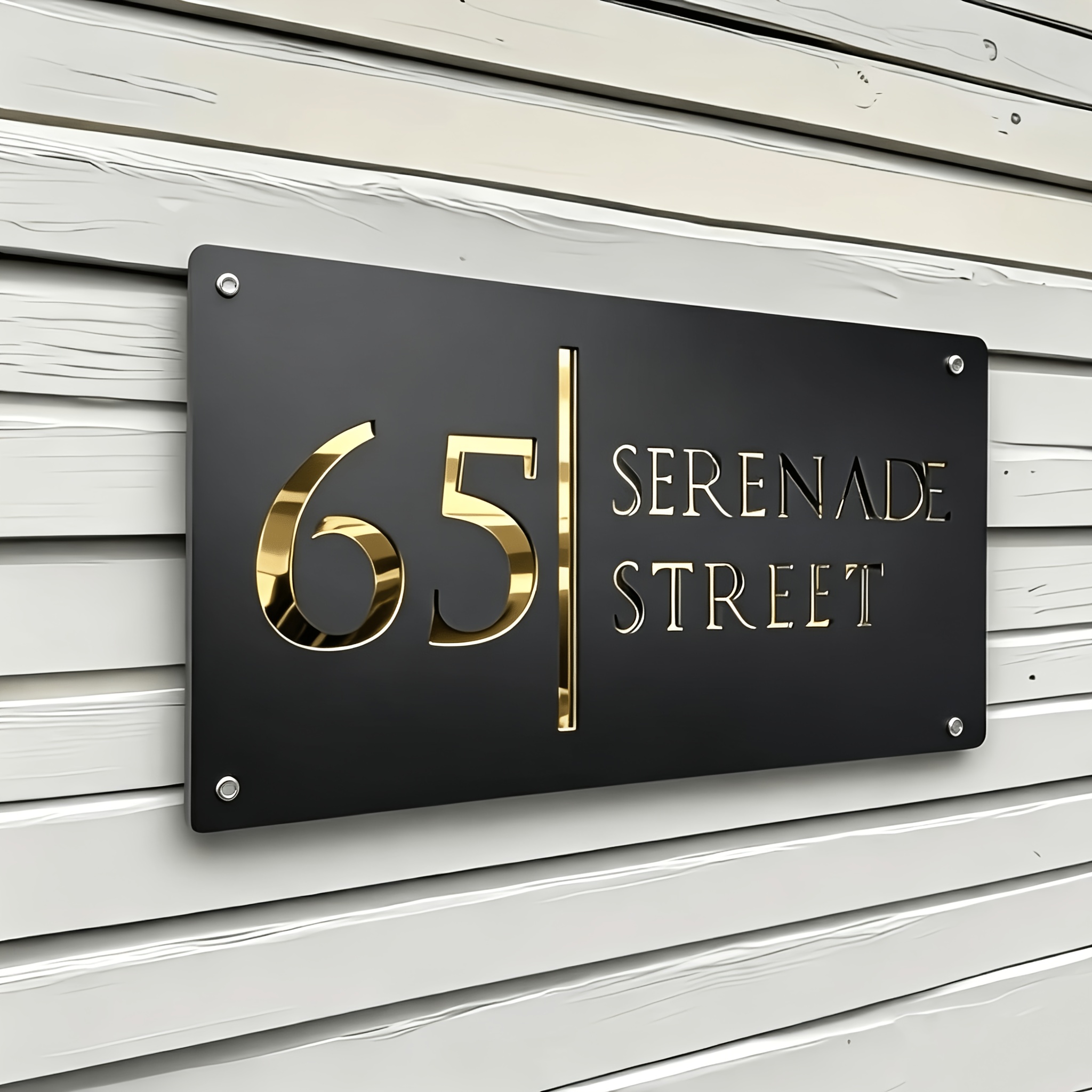 TEMU 1 Set Acrylic Door Sign, Personalized And Uv-resistant Address Plaque With Easy Hanging Acrylic End, For Outdoor Use