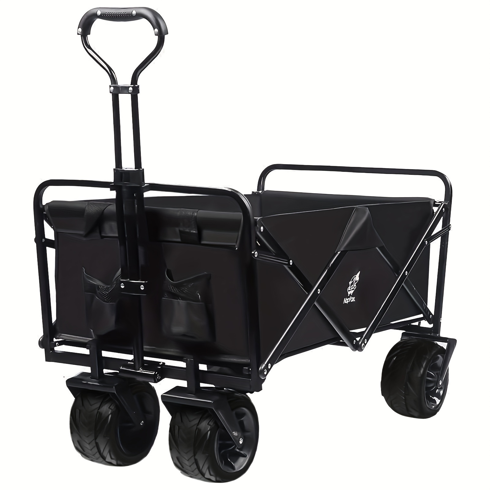 

Collapsible Wagon Cart, Beach Wagon With , Heavy Duty Wagon Cart For Sand Utility, Outdoor Sports, Garden Camping (black)