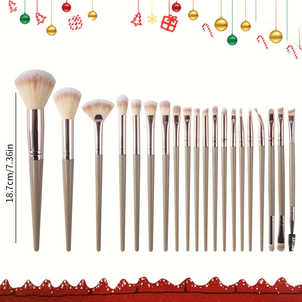 Image of 20pcs Professional Makeup Brushes Set Bag Foundation Eyelash Eyebrow Eyeshadow Cosmetic Make Up Tool Makeup Brush Tool Set Christmas, Halloween, Thanksgiving Gifts