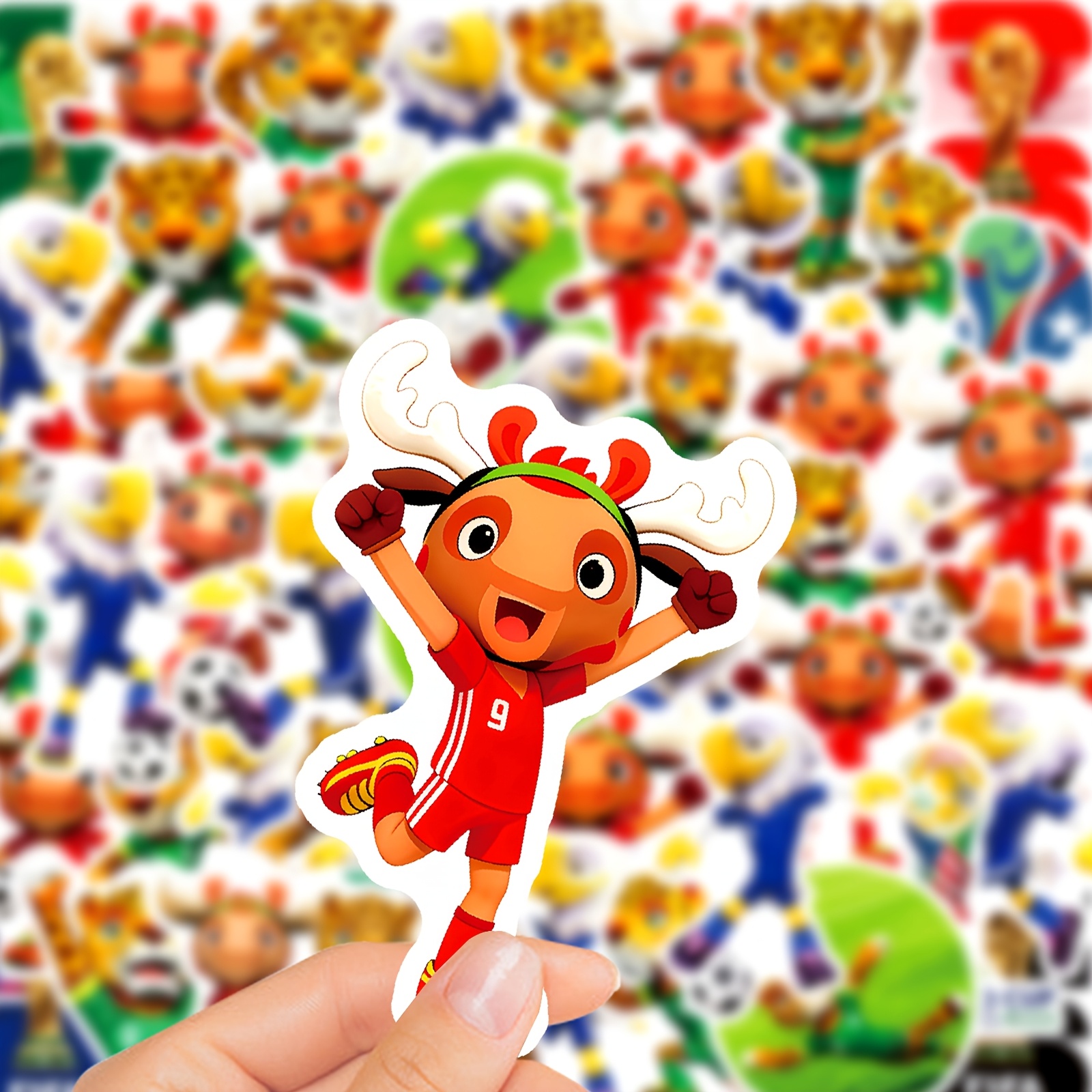60Pcs 2026 World Cup Stickers Maple Zayu Clutch Mascot Laptop
